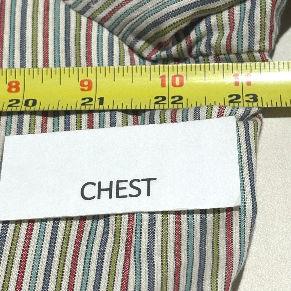 Robert Graham Mens 44 Classic Fit Linen Cotton Multi Color Stripe Blazer Jacket